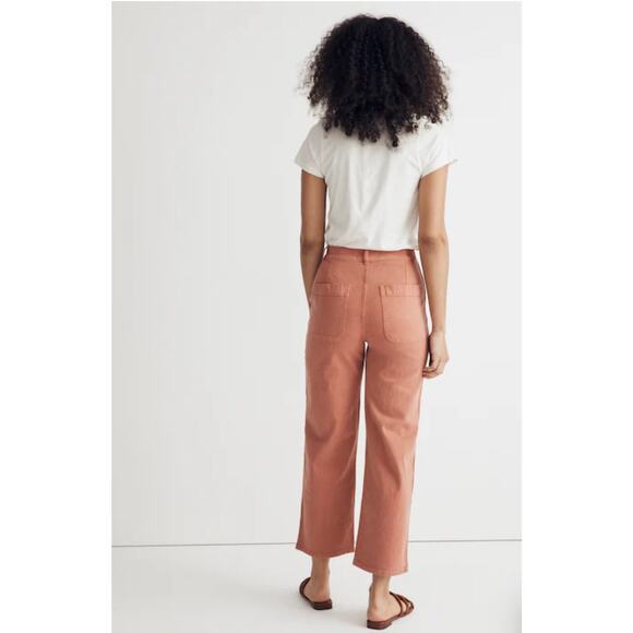 Madewell Emmett 2.0 Wide-Leg Crop Pants Jeans Dried Rose Plus Size 32 - Picture 4 of 10
